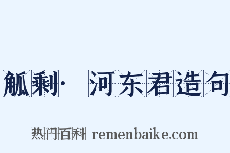 觚剩·河东君造句是什么意思的图片